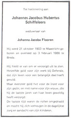 Bidprentje Johannes Jacobus Hubertus Schiffeleers