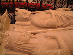 Graf van Pepijn de Korte en zijn vrouw Bertrada in de Saint Denis kerk in Parijs