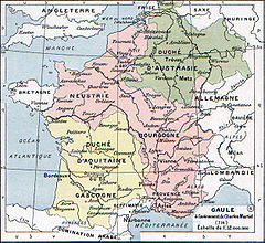 Frankrijk ten tijde van de dood van Pepijn van Herstal en het begin van de heerschappij van Karel Martel (714)