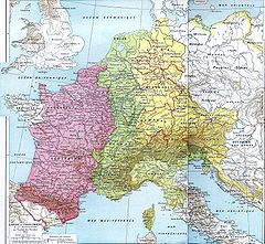 Verdeling van het Carolingische Rijk bij het verdrag van Verdun (843)