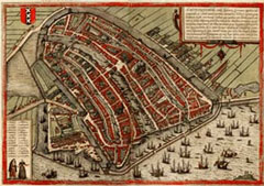 Amsterdam in Civitates Orbis Terrarum van Braun en Hogenberg, 1572