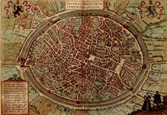 Brugge in Civitates Orbis Terrarum van Braun en Hogenberg, 1572
