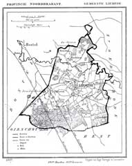 Liempde in de gemeenteatlas van Kuyper 1867 (Wikimedia Commons)